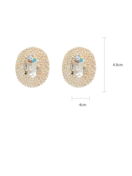 Papara Alloy Cubic Zirconia Round Statement Cluster Earring 3