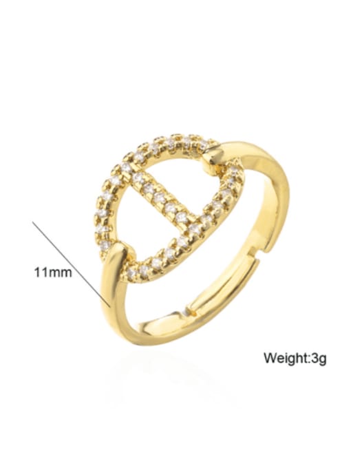 AOG Brass Holllow Geometric Vintage Band Ring 2