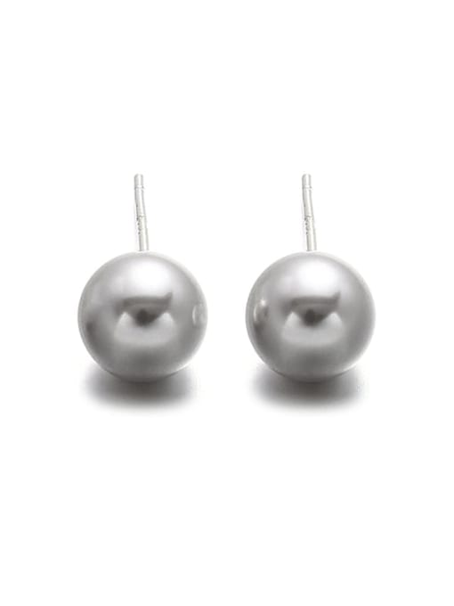 8mm pearl Brass Imitation Pearl Round Minimalist Stud Earring