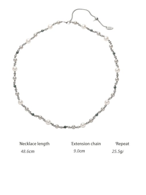 Drawing funds Brass Imitation Pearl Irregular Minimalist Beaded Necklace