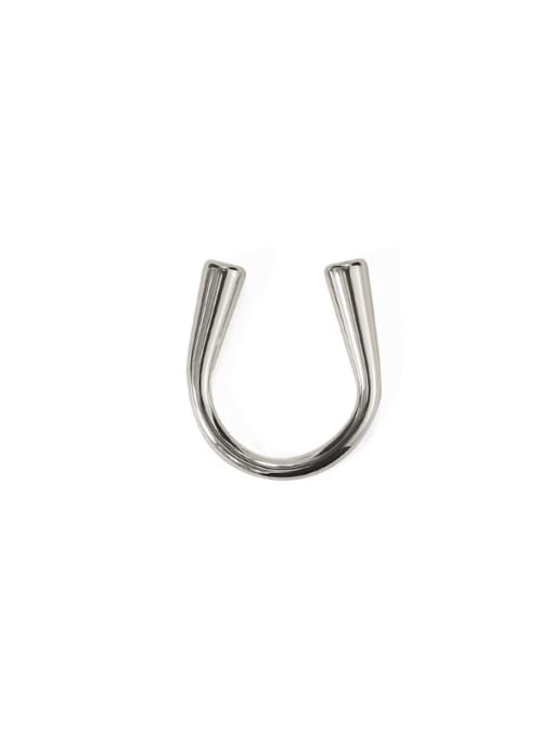TINGS Brass Minimalist U-shaped smooth geometry Midi Ring 4