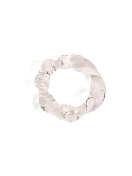 Translucent ring Hand Glass  Geometric Minimalist Round Band Ring