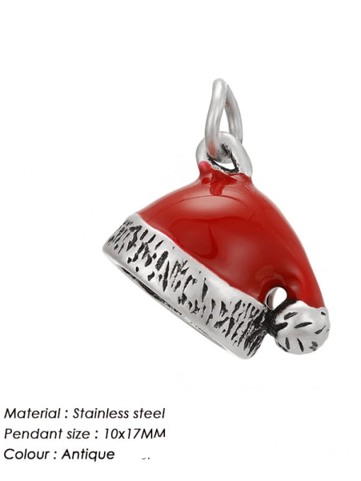 Antique  blackening Stainless Steel 3d Christmas hats Accessories Christmas Series Pendant