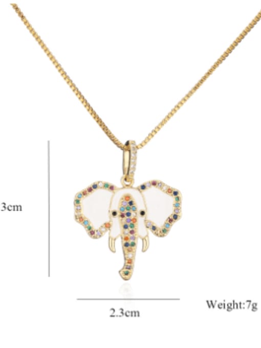 AOG Brass Rhinestone Enamel  Trend Elephant Pendant Necklace 3