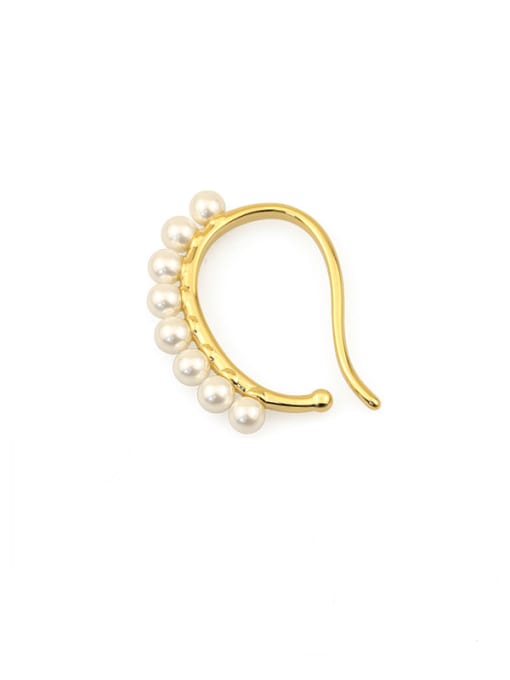 ACCA Brass Imitation Pearl Geometric Vintage Single Earring 0