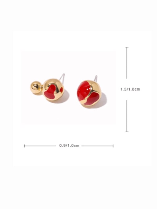 ACCA Brass Enamel Ball Minimalist Stud Earring 3