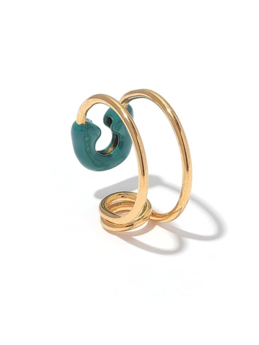 Five Color Brass Enamel Geometric Vintage Stackable Ring