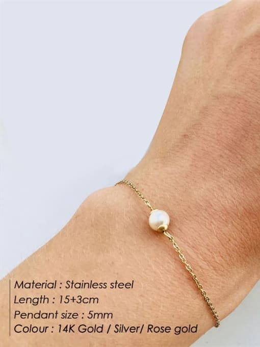 Desoto Stainless steel Irregular Minimalist Strand Bracelet 2