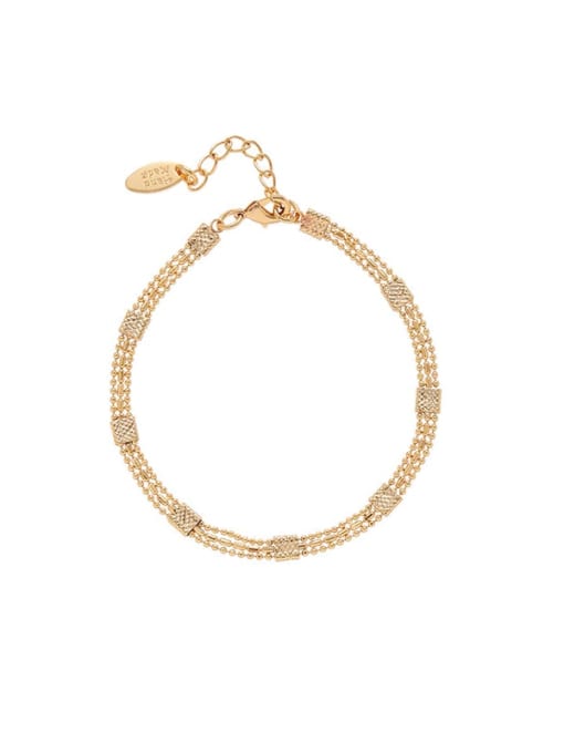 Three layer chain bracelet Brass Geometric Hip Hop Necklace