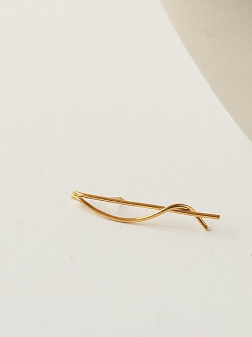 ACCA Brass Geometric Minimalist Twisted winding line  Drop Earring 3