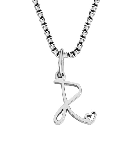 R stainless steel Stainless steel Letter Minimalist Necklace