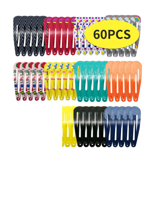 60PCS Alloy Multi ColorCute Water Drop  Hair Barrette