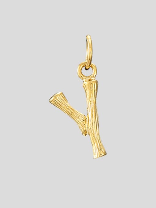 Y 14K Gold Titanium Steel Letter Minimalist Necklace