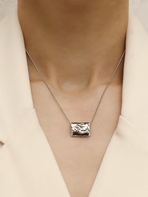HYACINTH Brass Smooth Geometric Minimalist Trend Korean Fashion Necklace 1