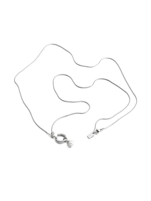 ACCA Titanium Steel Imitation Pearl Snake Vintage Necklace 2