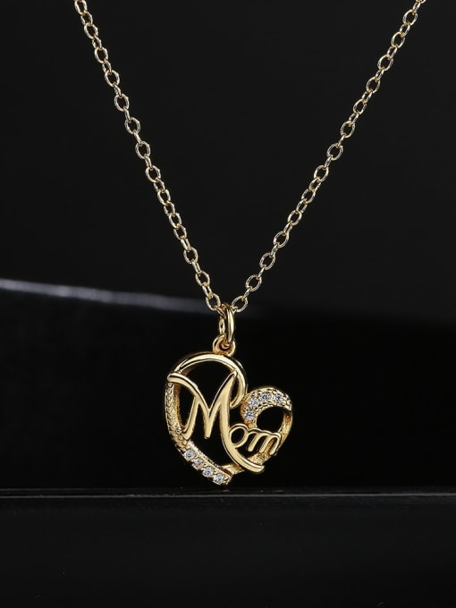 AOG Brass Cubic Zirconia Heart Vintage Necklace 1