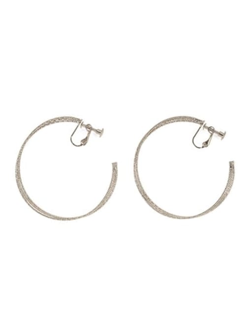 Platinum Brass Geometric Minimalist Hoop Earring