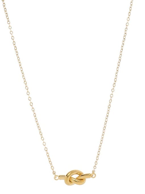 Gold necklace Brass Minimalist Bowknot  Earring and Necklace Set