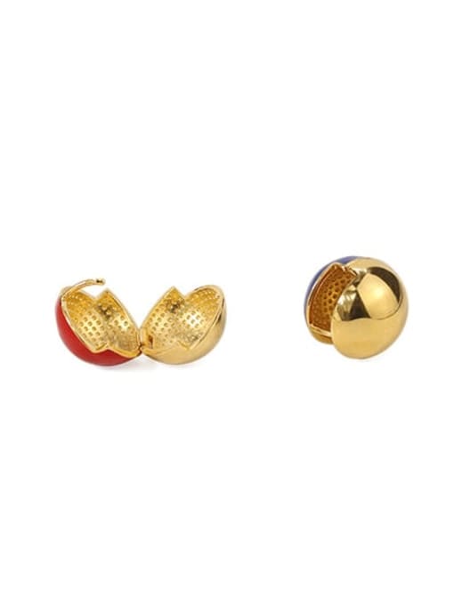 ACCA Brass Enamel  Round Ball Minimalist Stud Earring 3
