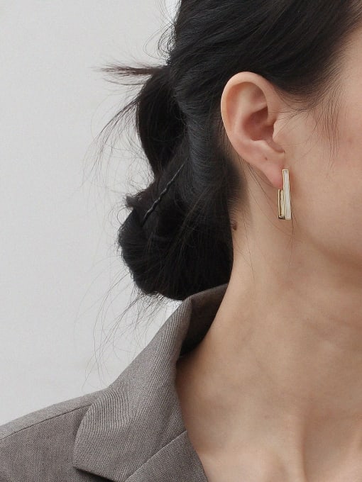 HYACINTH Copper Shell Geometric Minimalist Stud Trend Korean Fashion Earring 1
