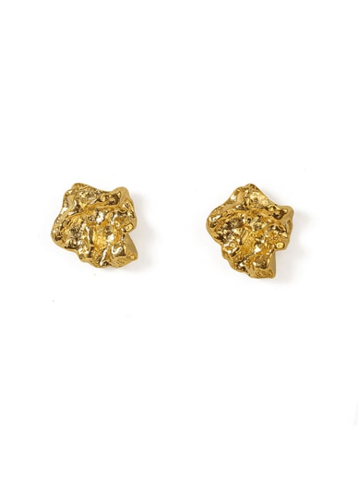 golden Brass Irregular Vintage Stud Earring