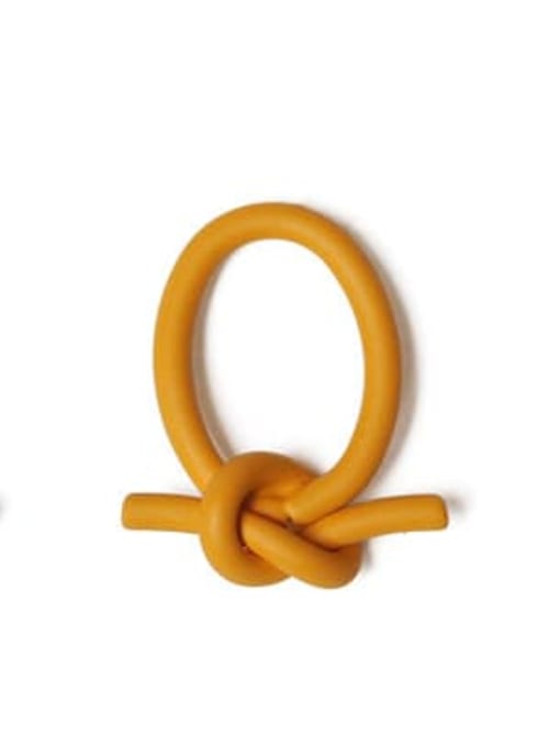 khaki Brass Enamel Irregular knot Minimalist Stud Earring