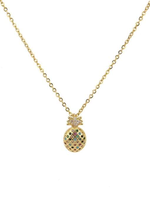 renchi Brass Cubic Zirconia Friut Cute Necklace 0