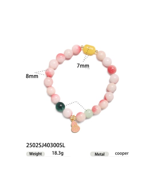Hulu style Brass Natural Stone Multi Color Horse Cute Handmade Beaded Bracelet
