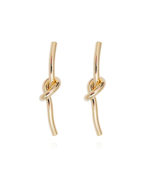 HYACINTH Brass Irregular Knot Minimalist Stud Earring 0