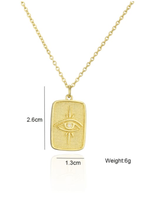 AOG Brass Evil Eye Vintage Geometric Pendant Necklace 3