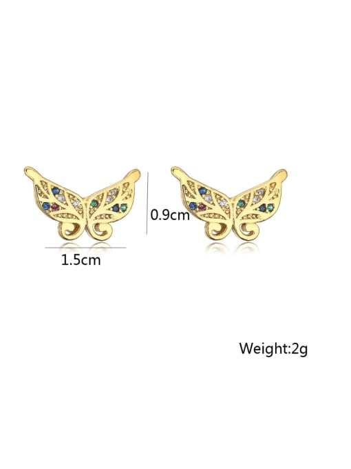AOG Brass Cubic Zirconia Enamel Butterfly Bohemia Stud Earring 1