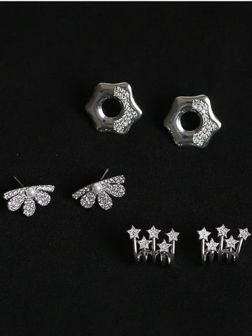 ACCA Brass Cubic Zirconia Star Dainty Stud Earring 1