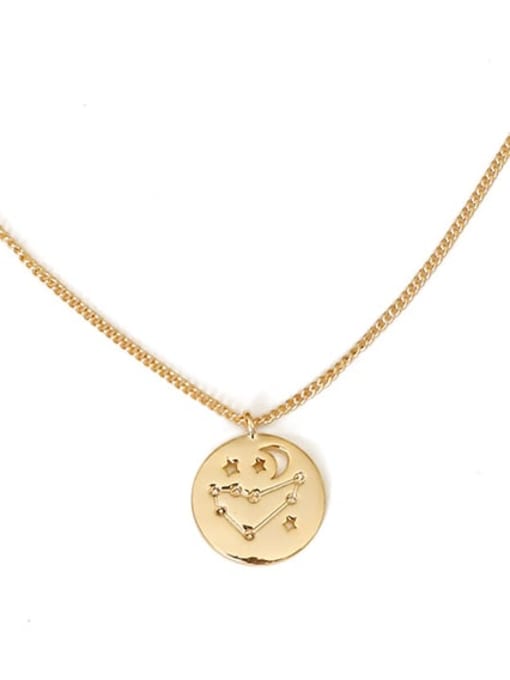 Capricornus Brass Minimalist  Twelve constellations Pendant Necklace