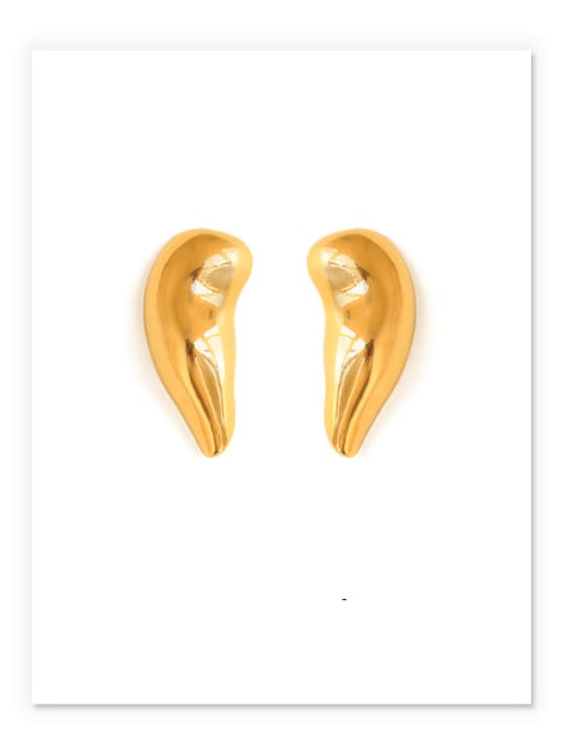 ACCA Brass Minimalist  Smooth beans Stud Earring 0