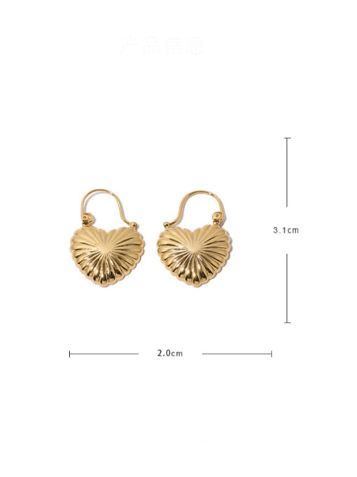 ACCA Brass Heart Vintage Huggie Earring 2