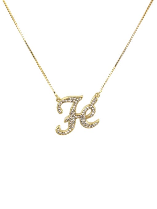 renchi Brass Cubic Zirconia Letter Dainty Necklace 0