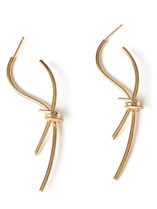 ACCA Brass Line Bowknot Minimalist  Drop Earring