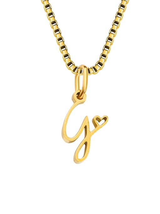 G Gold Stainless steel Letter Minimalist Necklace