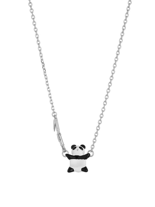 Red Panda Pendant Brass Enamel Rabbit Cute Necklace