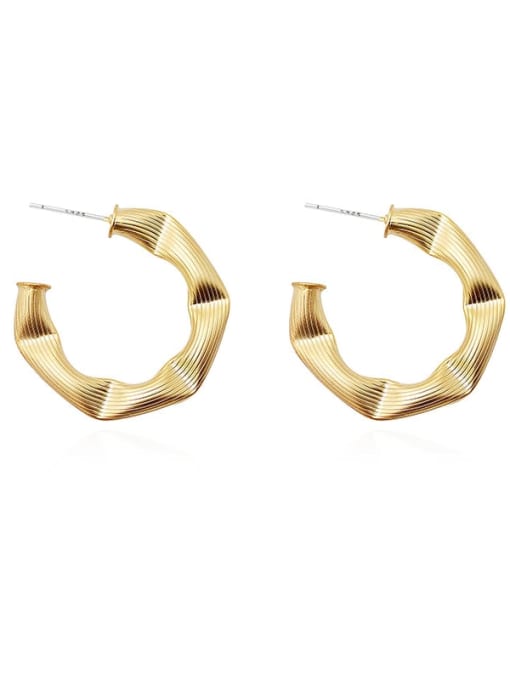 HYACINTH Copper  C-shape minimalist hoop Trend Korean Fashion Earring 0