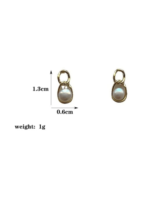 ZRUI Brass Imitation Pearl Geometric Minimalist Drop Earring 4