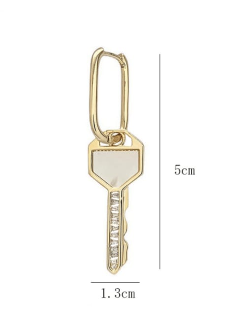 SUUTO Brass Cubic Zirconia Key Minimalist Earring 1