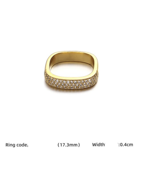 ACCA Brass Cubic Zirconia Star Hip Hop Band Ring 3