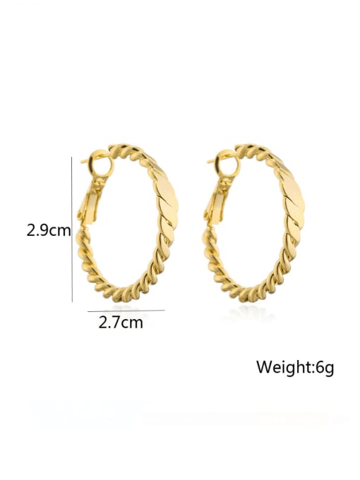 AOG Brass Twist  Geometric Minimalist Huggie Earring 3
