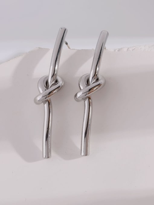 HYACINTH Brass Irregular Knot Minimalist Stud Earring 2