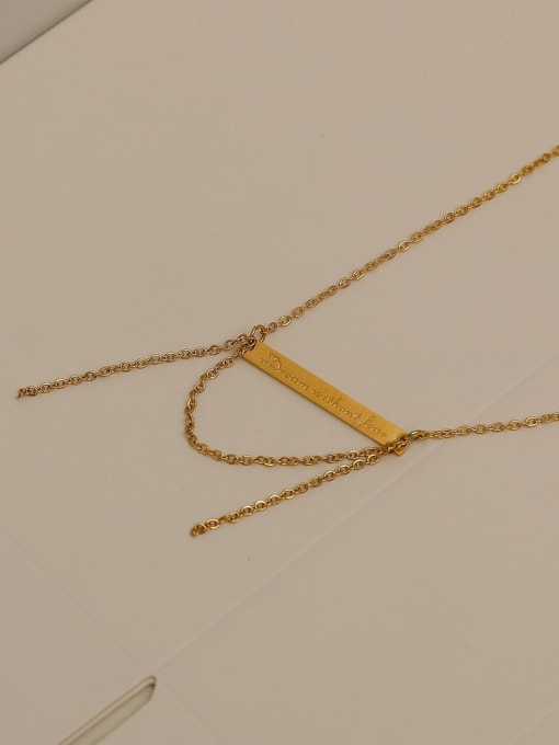 18k gold Brass Tassel Ethnic Tassel Trend Korean Fashion Necklace