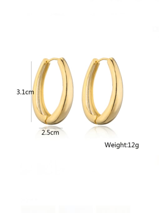 AOG Brass Geometric Minimalist Huggie Earring 2