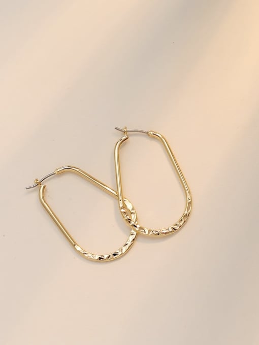 14K gold Copper Hollow Geometric Minimalist Drop Trend Korean Fashion Earring