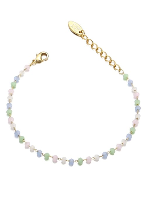 TINGS Brass Glass beads Minimalist Geometric Bracelet and Necklace Set 4