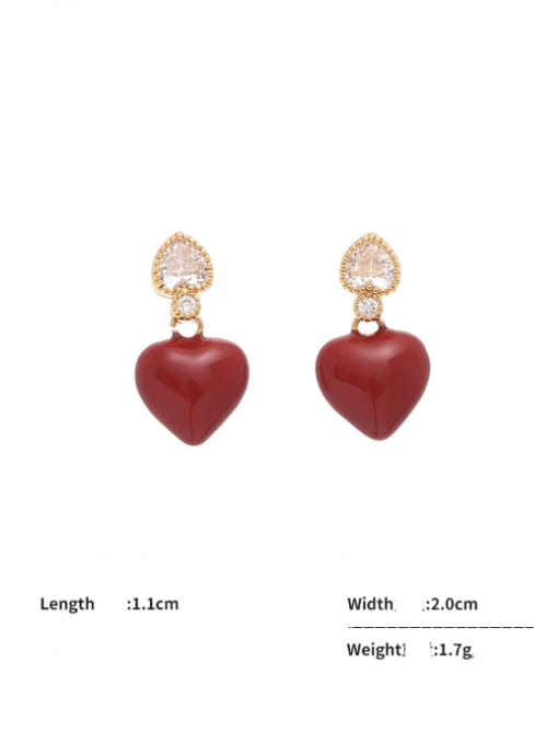 ACCA Brass Minimalist   Enamel Heart  Earring and Necklace Set 3